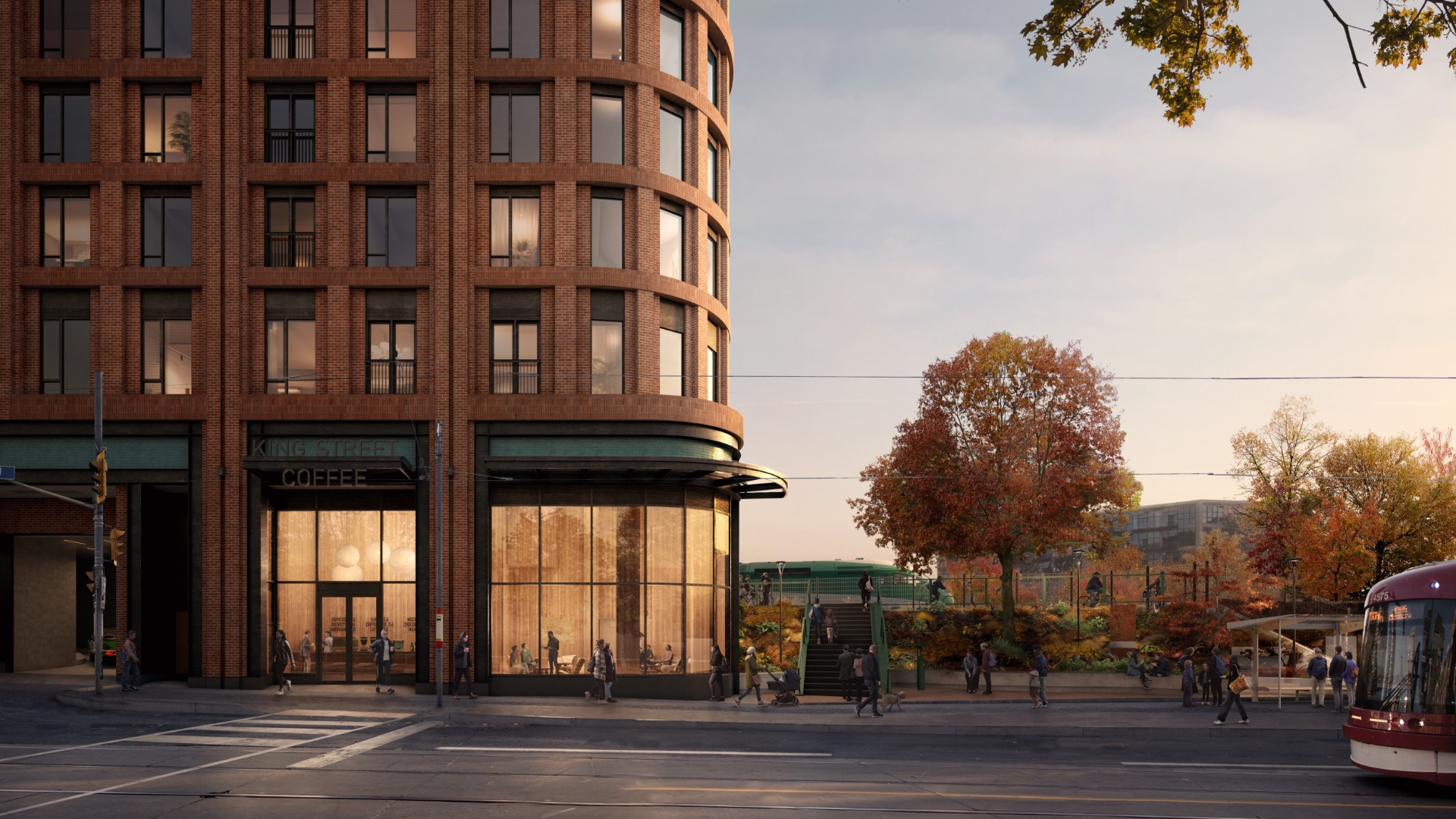 Street-level view of 1071 King West